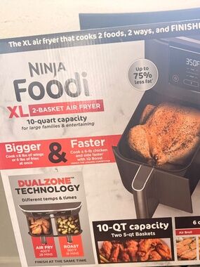 NINJA FOODI XL 2-Basket Air Fryer (Brand New, Sealed)